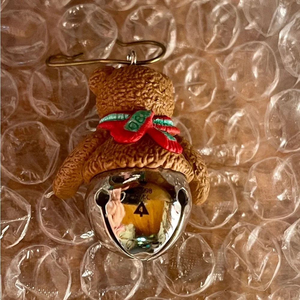 Hallmark Ornament Miniature 1997 1998 Christmas Bells Series #3 Snowman #4 Bear